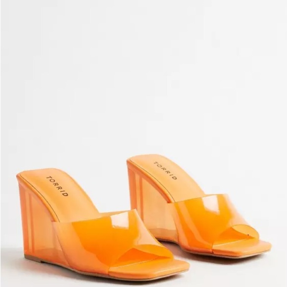 NWT torrid Lucite Wedge Neon Orange 7WW